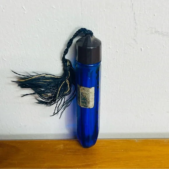 Evening In Paris Bourjois Real Parfum Perfume Blue Glass FRANCE ANTIQUE Empty - Picture 4 of 8